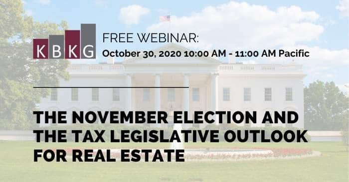 [Webinar] The November Election and the Tax Legislative Outlook for Real Estate