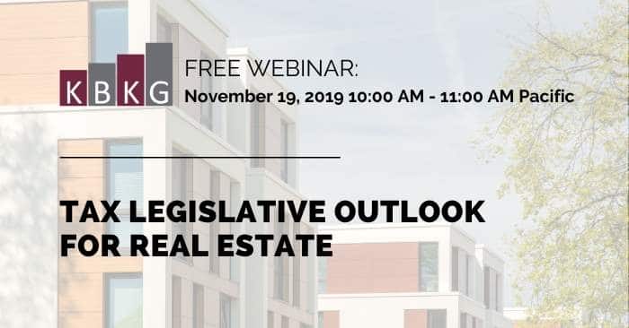 [WEBINAR] Tax Legislative Outlook for Real Estate