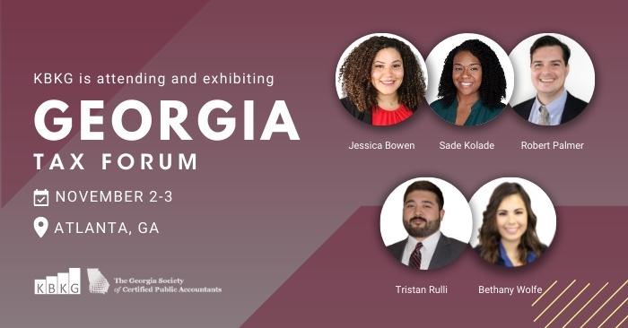 KBKG to Attend and Exhibit at the Georgia Tax Forum