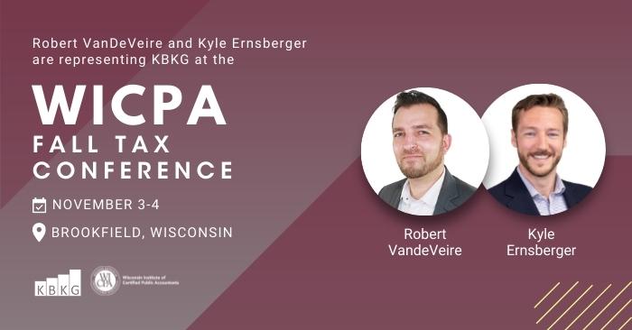 KBKG to Attend and Exhibit at the WICPA Fall Tax Conference