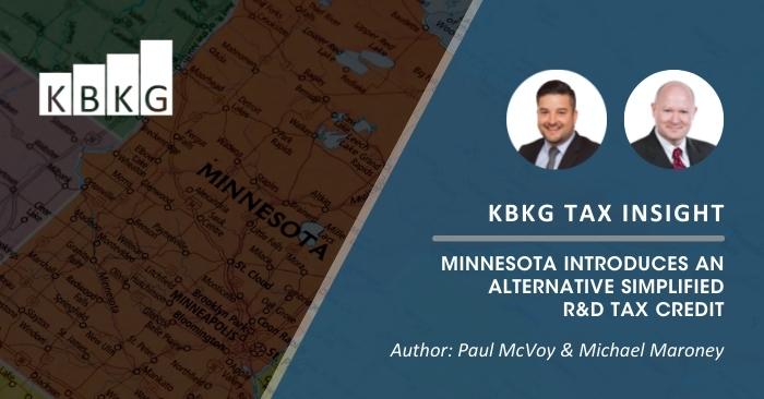 KBKG Tax Insight: Minnesota Introduces an Alternative Simplified R&D Tax Credit