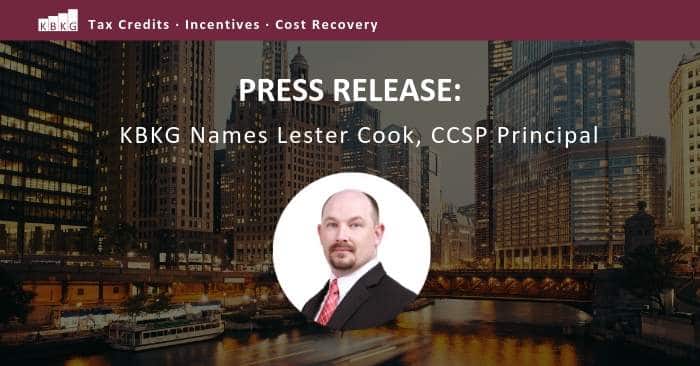 Press Release: KBKG Names Lester Cook, CCSP Principal