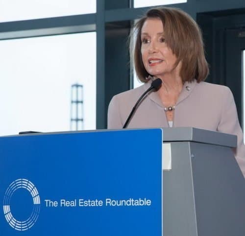 Nancy Pelosi addressing Real Estate Roundtable