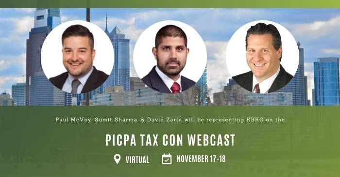 KBKG is Speaking on the PICPA Tax Con Webcast