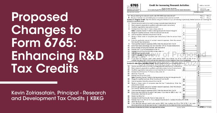 Proposed Changes to Form 6765: Enhancing R&D Tax Credits