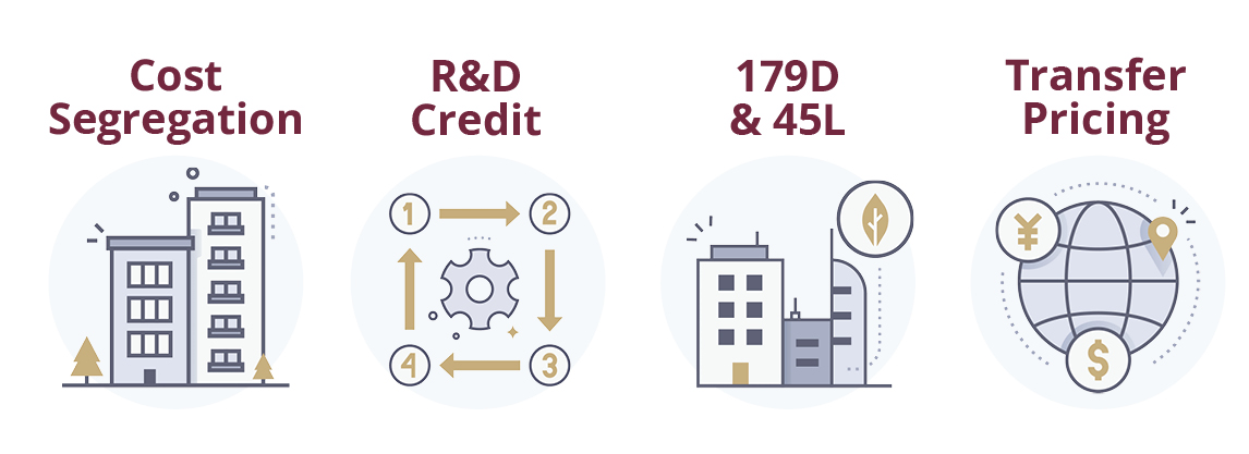 KBKG’s tax experts deliver savings through Cost Segregation, 179D deductions, Transfer Pricing strategies, and R&D Tax Credit studies KBKG offer services in Cost Segregation, 179D Energy Deduction, Transfer Pricing, and R&D Tax Credit