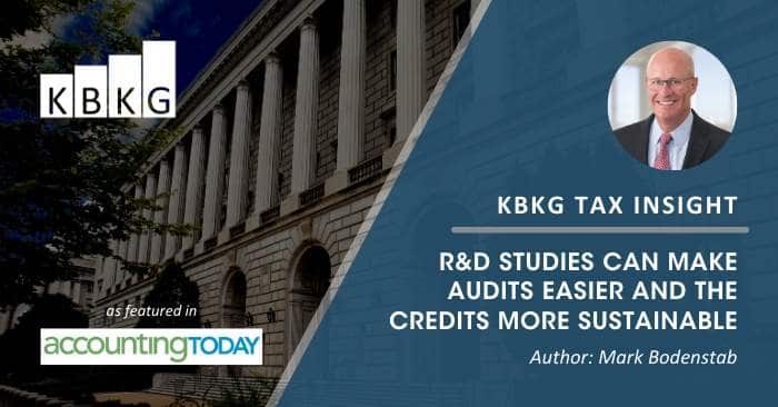 KBKG Tax Insight: R&D Studies Can Make Audits Easier and the Credits More Sustainable