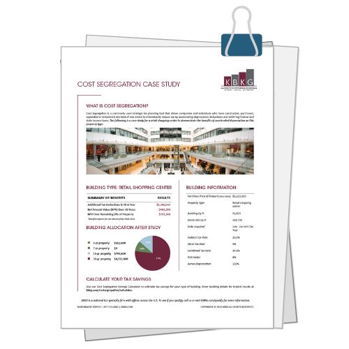 Shopping Center Cost Segregation Case Study