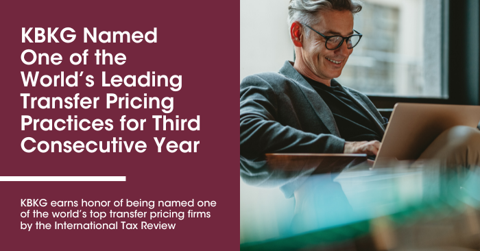 KBKG Named One of the World’s Leading Transfer Pricing Practices for Third Consecutive Year