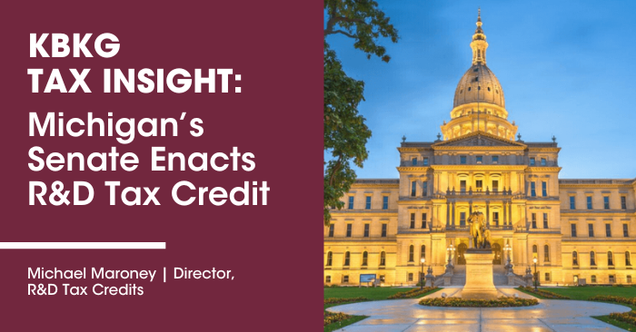 Michigan’s Senate Enacts R&D Tax Credit