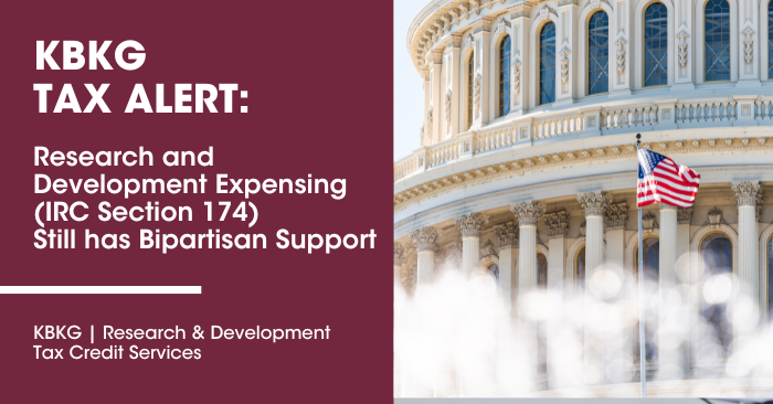 Research and Development Expensing (IRC Section 174) Still has Bipartisan Support