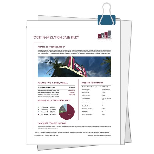 Theater / Cinema Cost Segregation Case Study