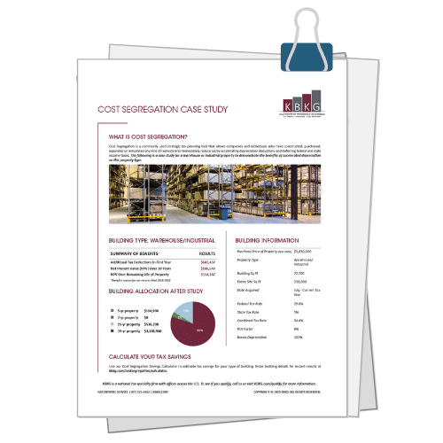 Warehouse / Industrial Property Cost Segregation Case Study